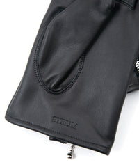 クロム鞣し ステアハイド HIGH GEAR 2 ダブルライダースグローブ - BLACK