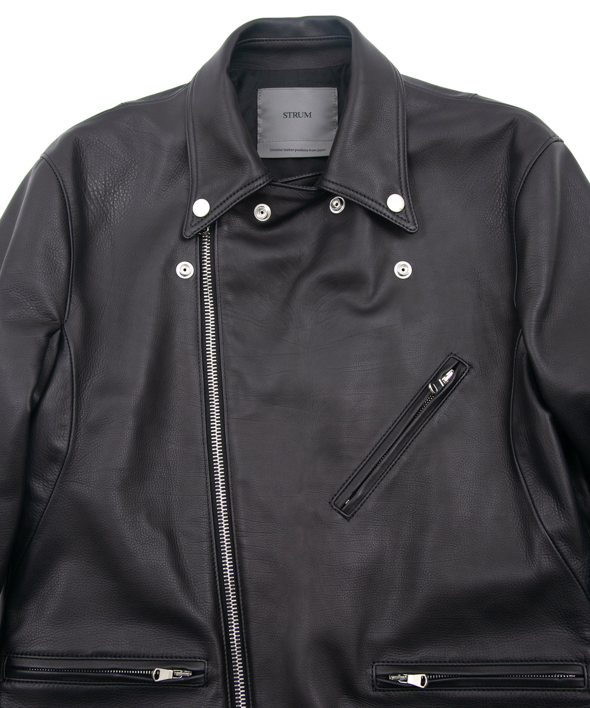 オイルカーフ SPEEDER ダブルライダースジャケット - BLACK