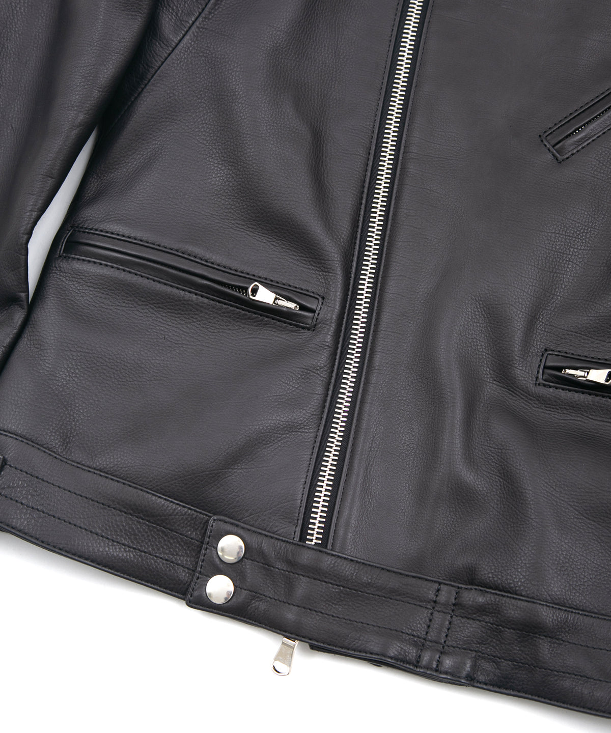 オイルカーフ SPEEDER ダブルライダースジャケット - BLACK