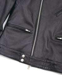 オイルカーフ SPEEDER ダブルライダースジャケット - BLACK