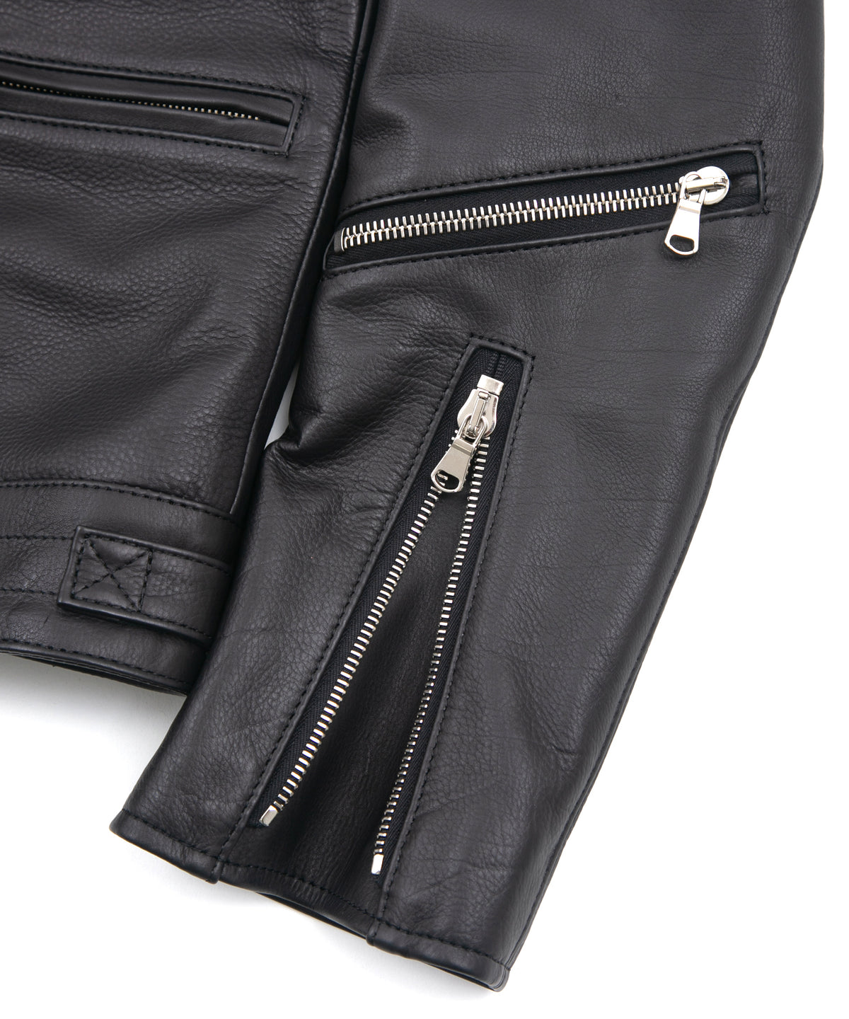 オイルカーフ SPEEDER ダブルライダースジャケット - BLACK