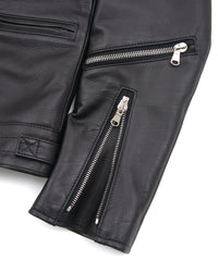 オイルカーフ SPEEDER ダブルライダースジャケット - BLACK