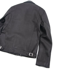 オイルカーフ SPEEDER ダブルライダースジャケット - BLACK