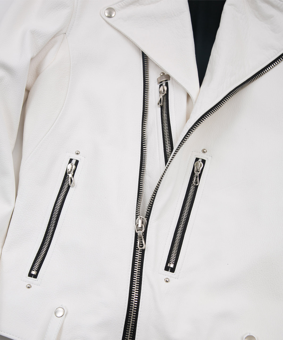 白鞣し ディアスキン  HI-FLYER ダブルライダースジャケット - WHITE