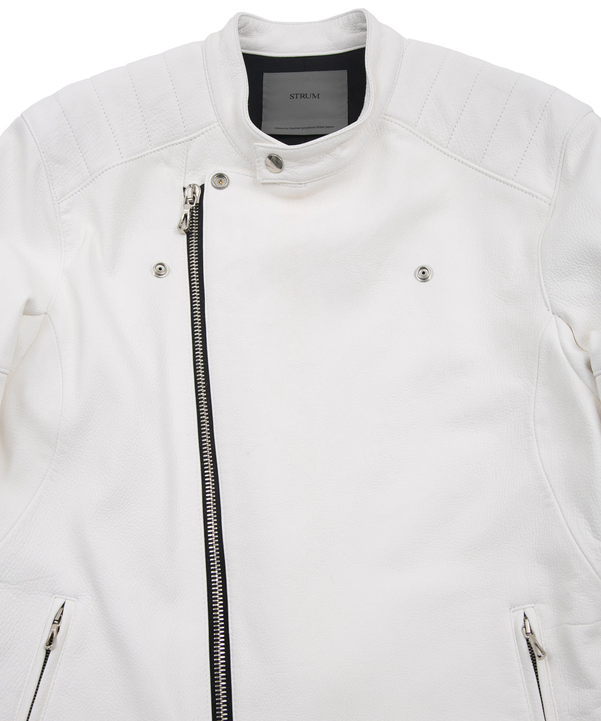 白鞣し ディアスキン  RAW BURST セミダブル ライダース - WHITE