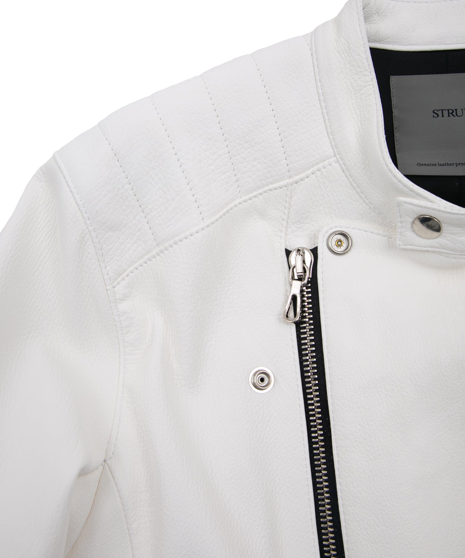 白鞣し ディアスキン RAW BURST セミダブル ライダース - WHITE