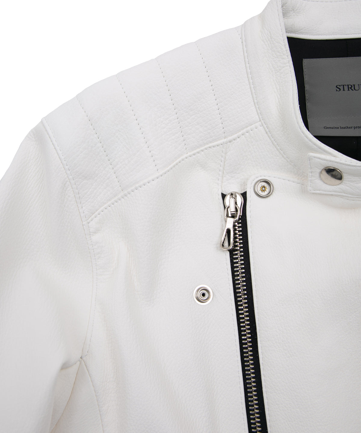 白鞣し ディアスキン  RAW BURST セミダブル ライダース - WHITE