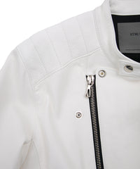 白鞣し ディアスキン  RAW BURST セミダブル ライダース - WHITE