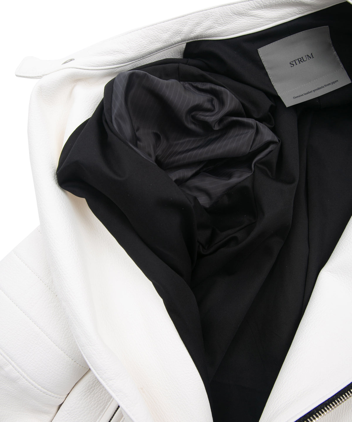 白鞣し ディアスキン  RAW BURST セミダブル ライダース - WHITE