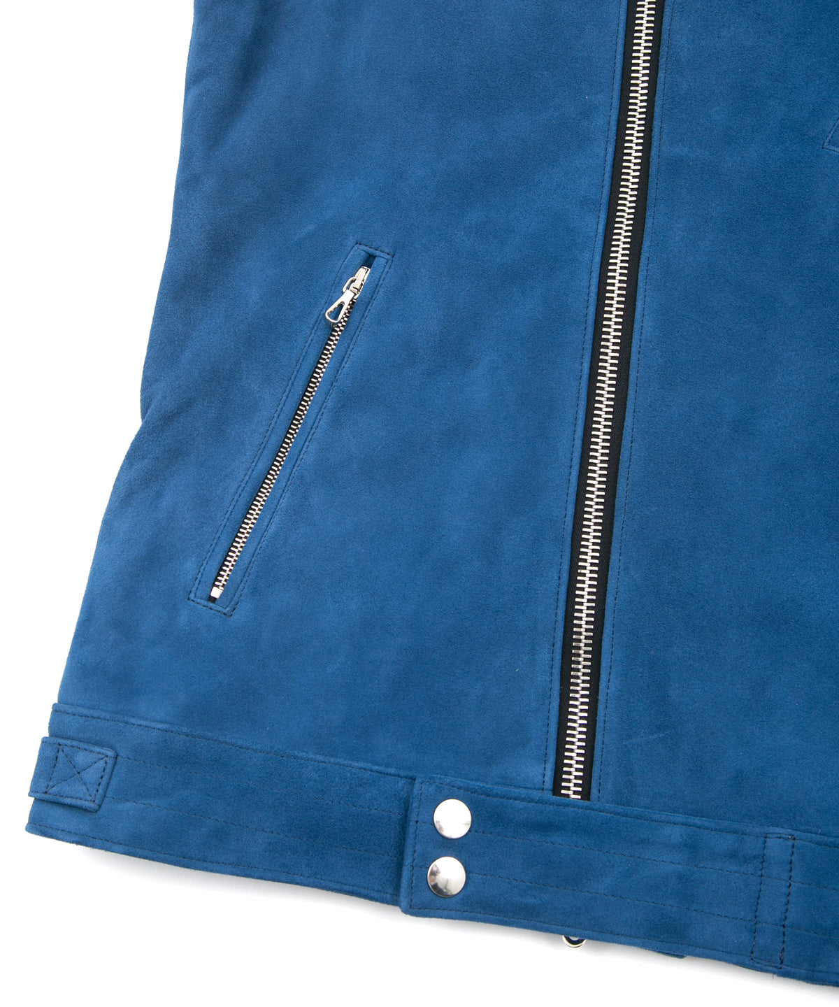 Sheepskin Suede SHARON Hoodie Vest - BLUE