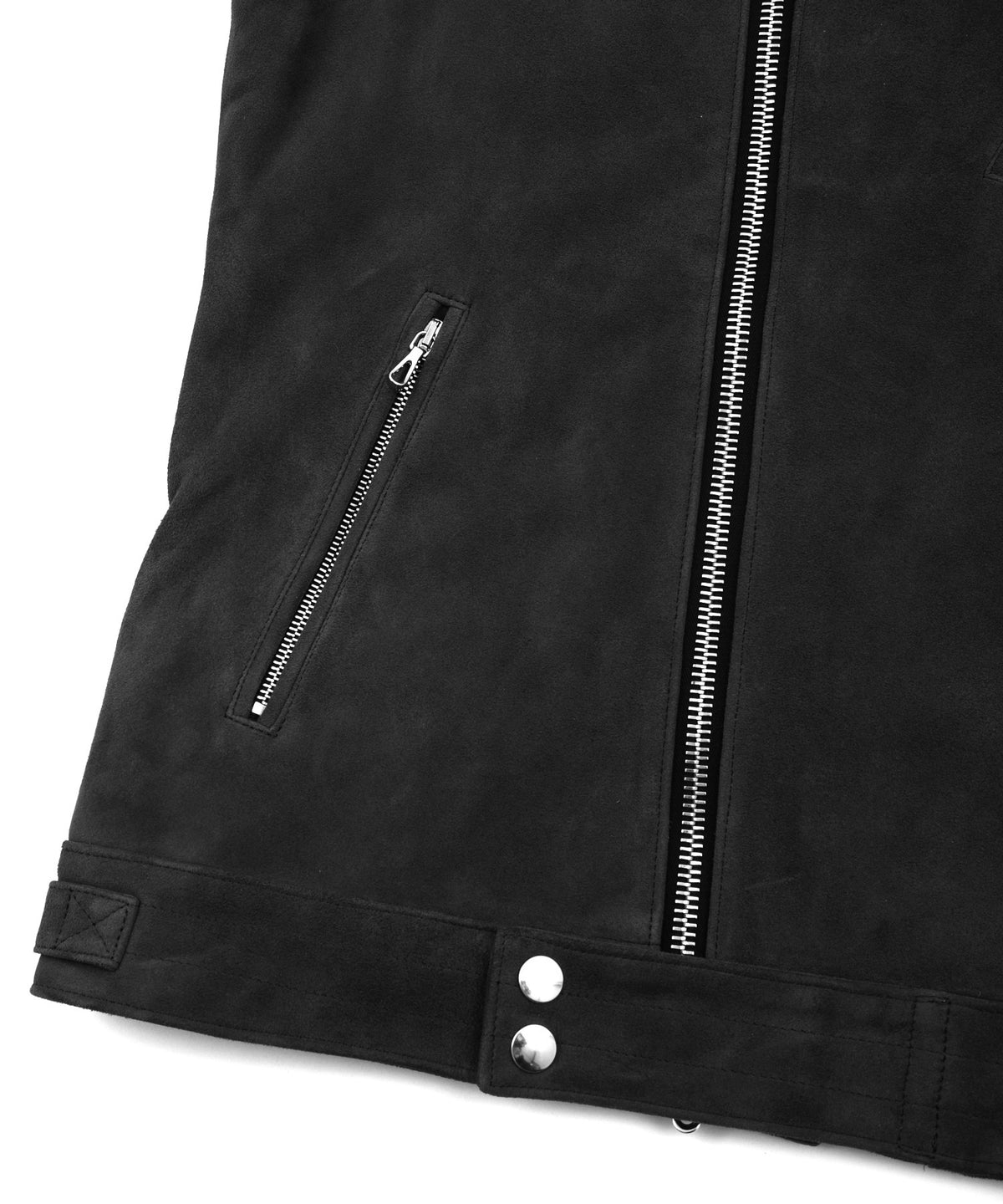 Sheepskin Suede SHARON Hoodie Vest - BLACK