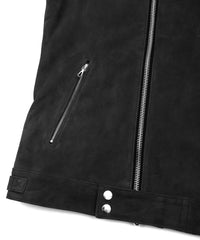 Sheepskin Suede SHARON Hoodie Vest - BLACK