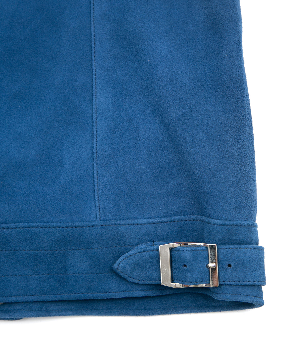 Sheepskin Suede SHARON Hoodie Vest - BLUE