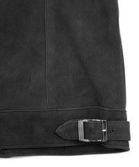 Sheepskin Suede SHARON Hoodie Vest - BLACK