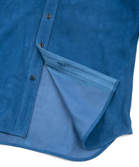 Sheepskin Suede EDDIE Western Shirt - BLUE