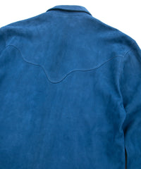 Sheepskin Suede EDDIE Western Shirt - BLUE