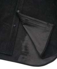 Sheepskin Suede EDDIE Western Shirt - BLACK