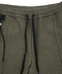 ポリ レーヨン ストレッチ ドビー トラック テーパードパンツ - YELLOW × NAVY