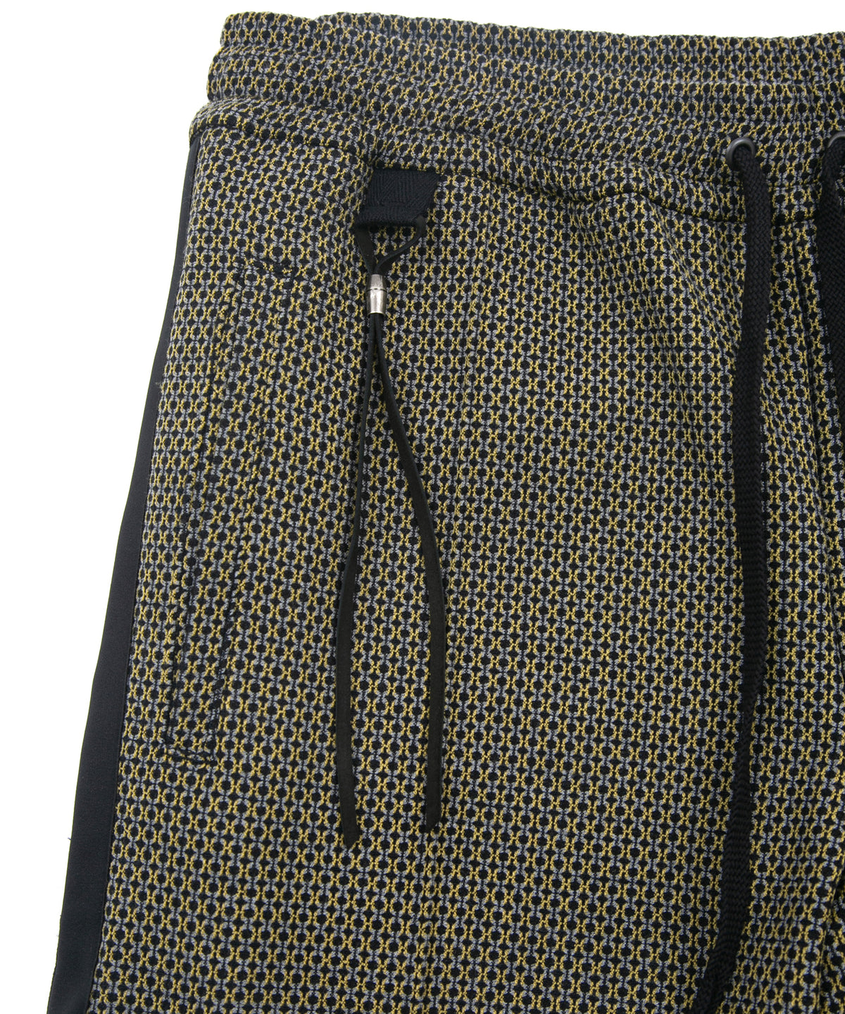 ポリ レーヨン ストレッチ ドビー トラック テーパードパンツ - YELLOW × NAVY