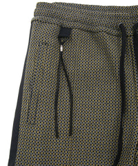 ポリ レーヨン ストレッチ ドビー トラック テーパードパンツ - YELLOW × NAVY