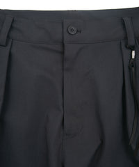 スパンポリ ストレッチ ツイール ピストル パンツ - GRAY × BLACK