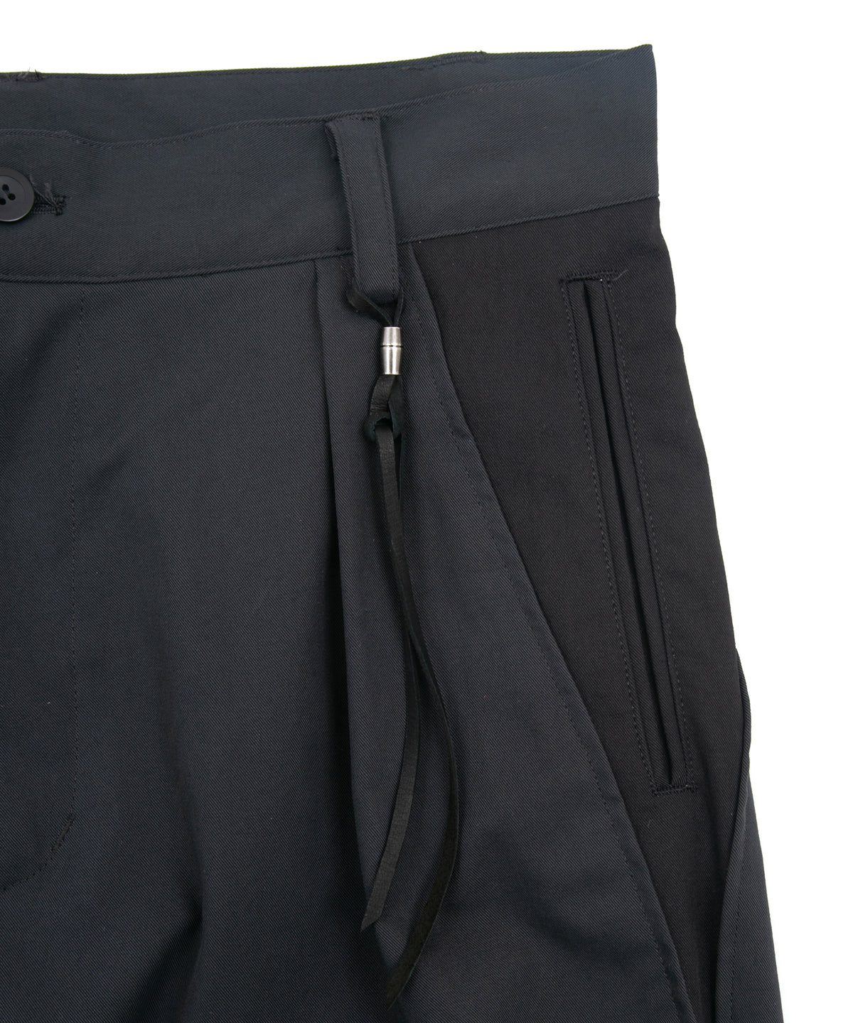 スパンポリ ストレッチ ツイール ピストル パンツ - GRAY × BLACK