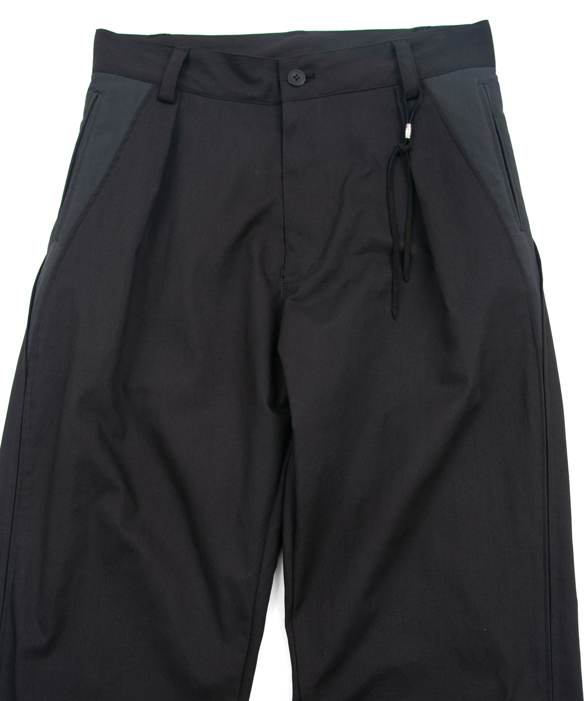 スパンポリ ストレッチ ツイール ピストル パンツ - BLACK × GRAY