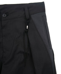 スパンポリ ストレッチ ツイール ピストル パンツ - BLACK × GRAY