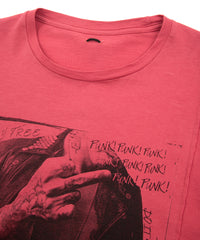 30/- Natural soft jersey "FxxK THE WORLD" wide T-shirt (oversized) - RED