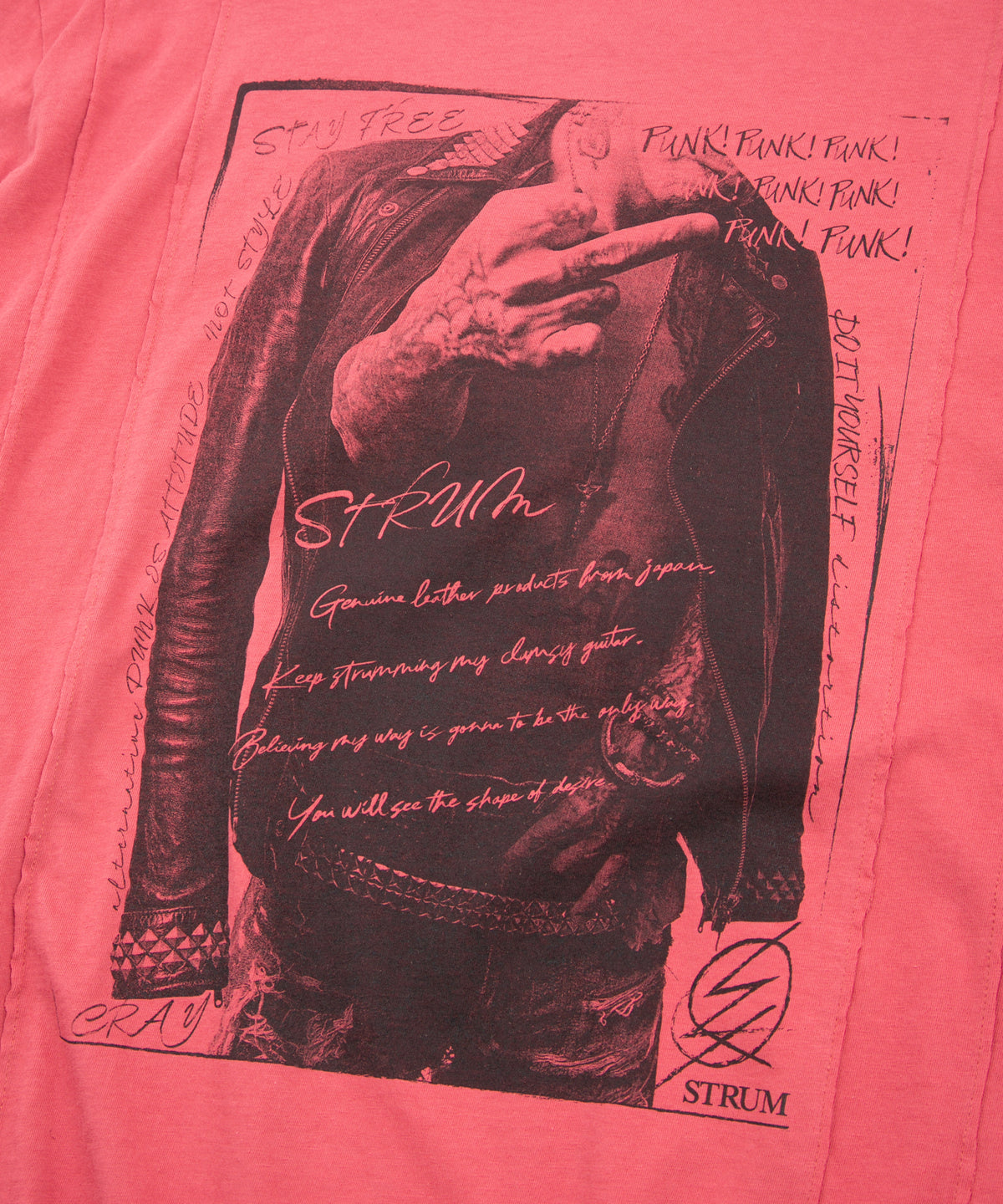 30/- Natural soft jersey "FxxK THE WORLD" wide T-shirt (oversized) - RED