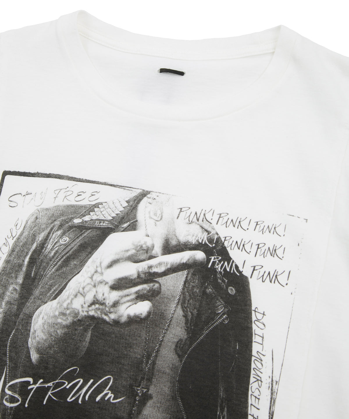 30/- Natural soft jersey "FxxK THE WORLD" wide T-shirt (oversized) - WHITE