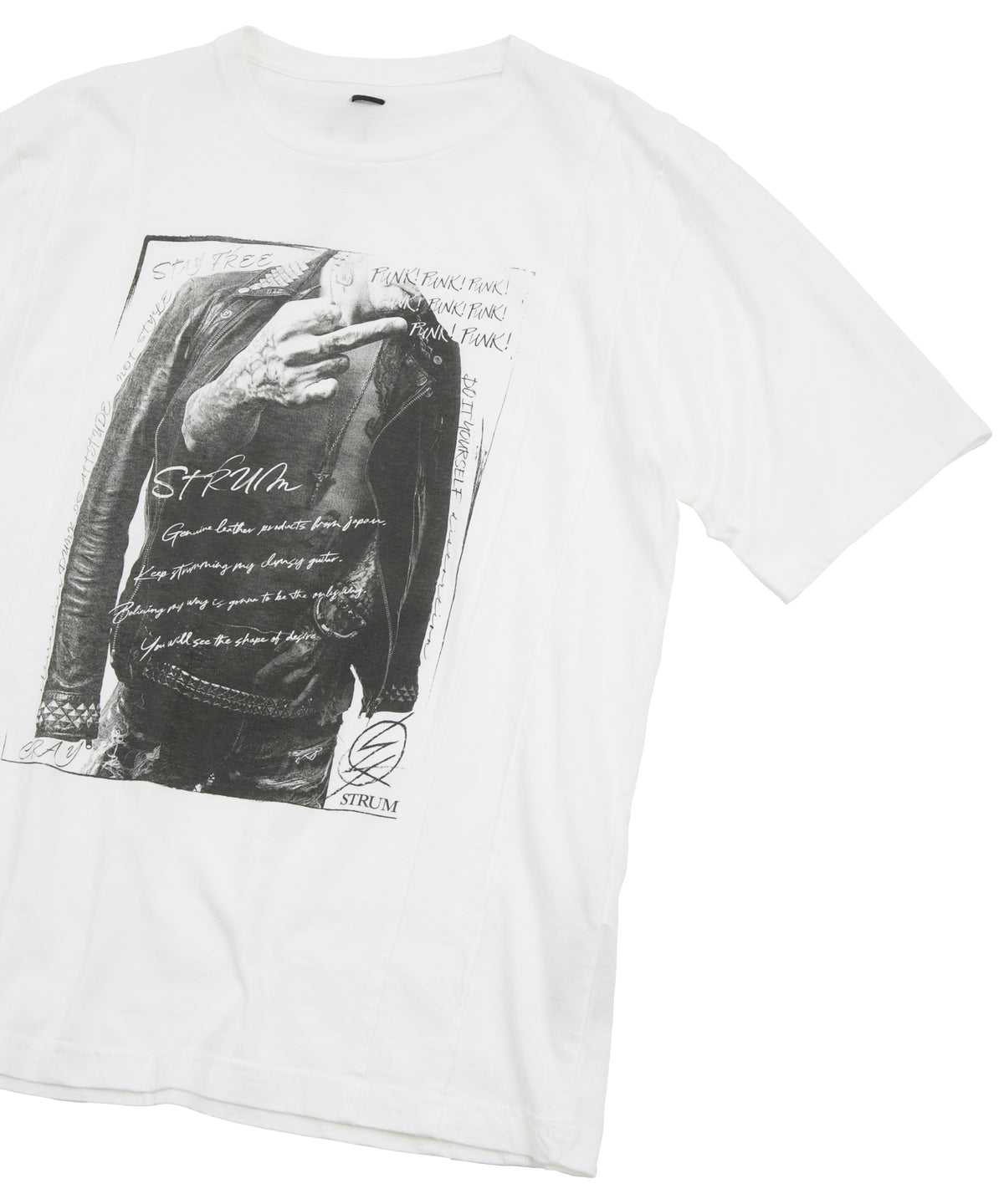 30/- Natural soft jersey "FxxK THE WORLD" wide T-shirt (oversized) - WHITE