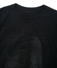 30/- Natural soft jersey "FxxK THE WORLD" wide T-shirt (oversized) - BLACK