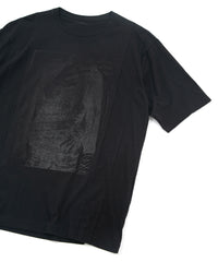 30/- Natural soft jersey "FxxK THE WORLD" wide T-shirt (oversized) - BLACK