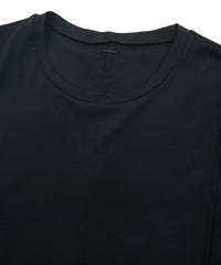 50/1 スーピマコットン ハイツイスト ダブル ジャージ ノースリーブカットソー - BLACK