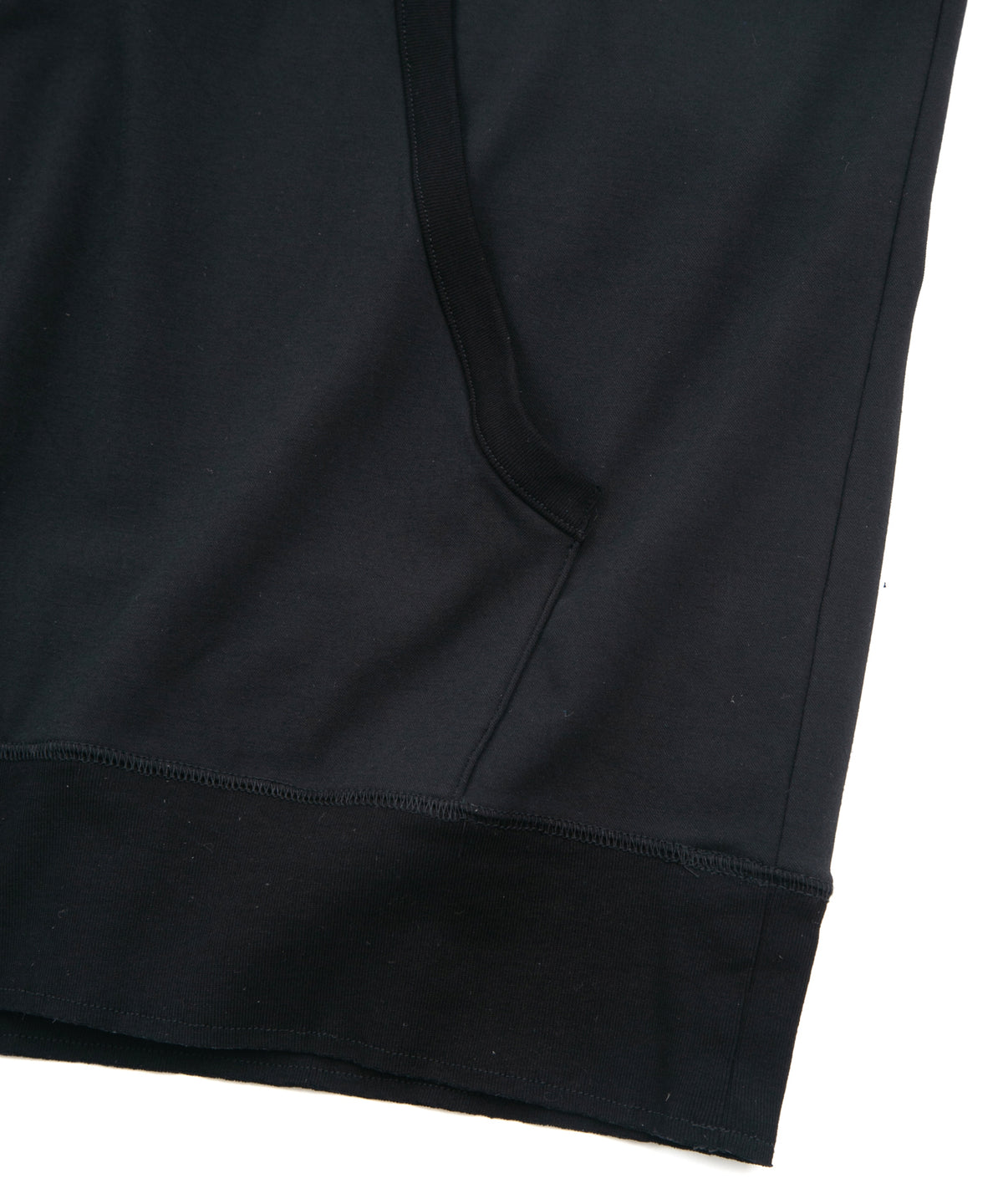 コットンナイロン ストレッチ ジャージ ノースリーブ フーディー - BLACK