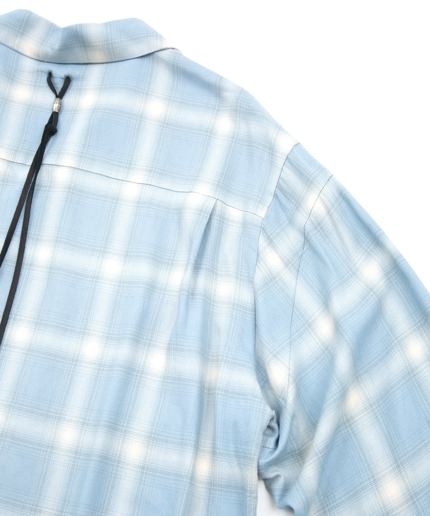 レーヨン ツイール オンブレーチェック L/S 開襟シャツ - BLUE – STRUM