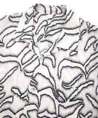 Cupra rayon print L/S open collar shirt - WHITE