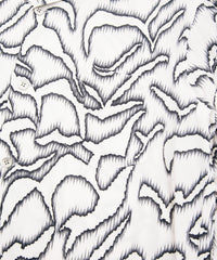 Cupra rayon print L/S open collar shirt - WHITE