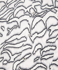 Cupra rayon print L/S open collar shirt - WHITE