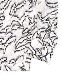 Cupra rayon print L/S open collar shirt - WHITE