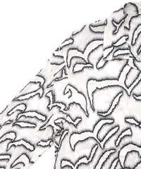 Cupra rayon print L/S open collar shirt - WHITE