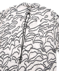 Cupra rayon print L/S open collar shirt - WHITE