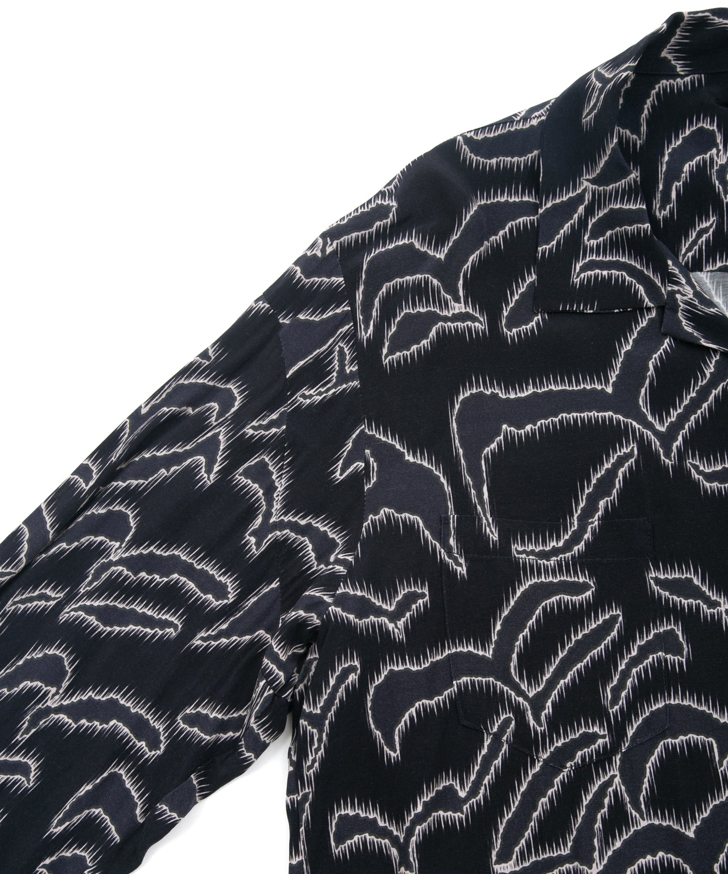 Load image into Gallery viewer, Cupra Rayon Printed L/S Open Collar Shirt - NAVY