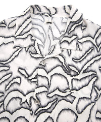 Cupra rayon print H/S open collar shirt - WHITE