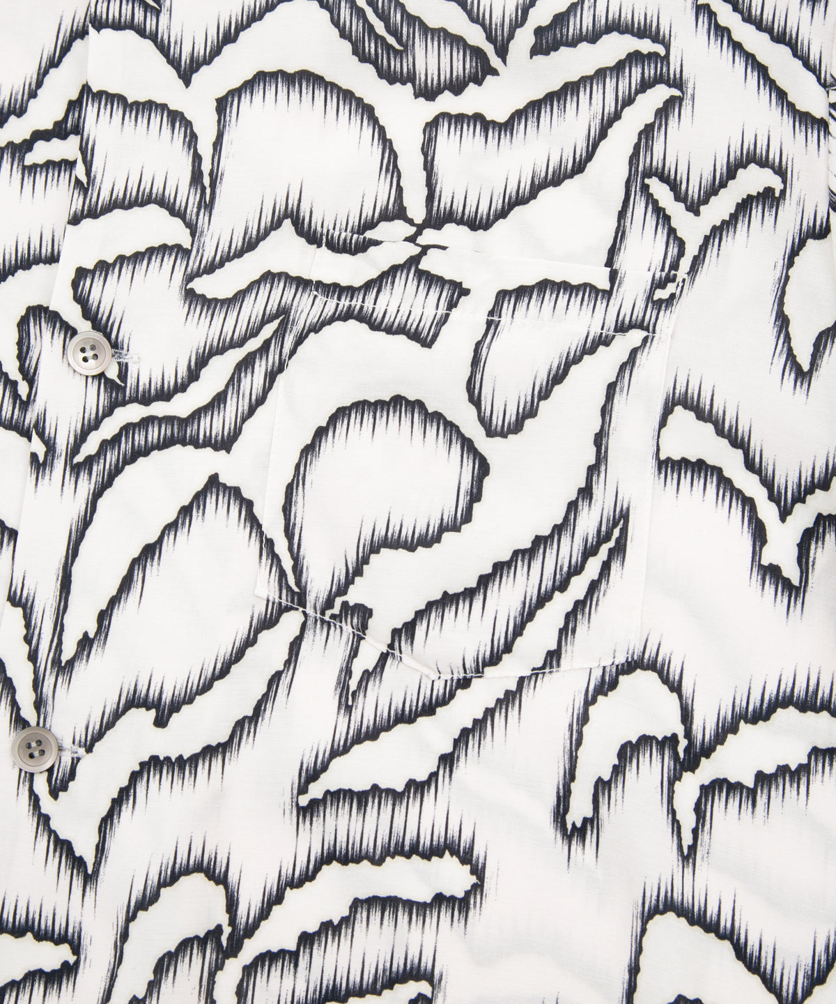 Cupra rayon print H/S open collar shirt - WHITE