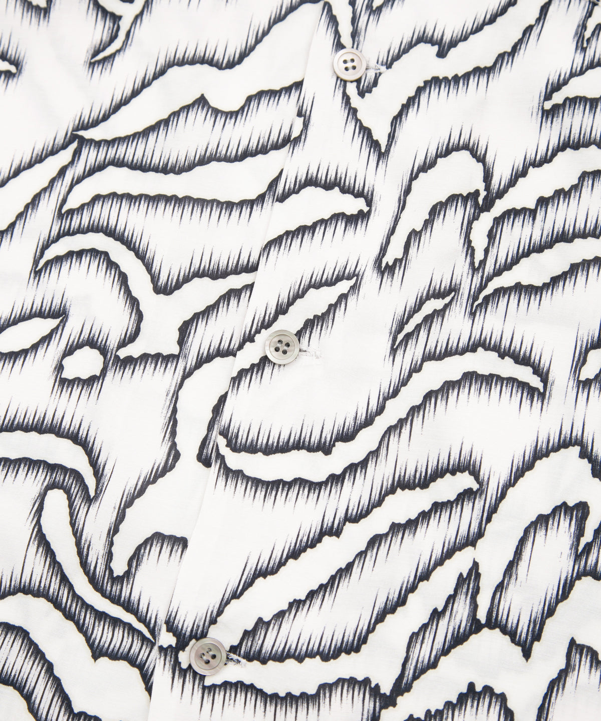 Cupra rayon print H/S open collar shirt - WHITE