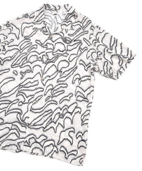 Cupra rayon print H/S open collar shirt - WHITE