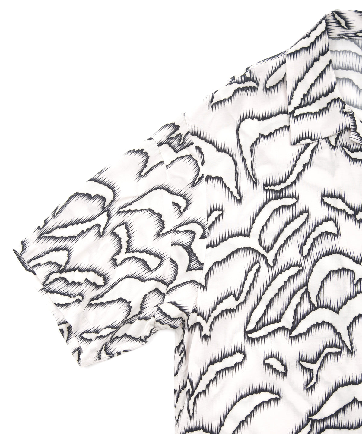 Cupra rayon print H/S open collar shirt - WHITE