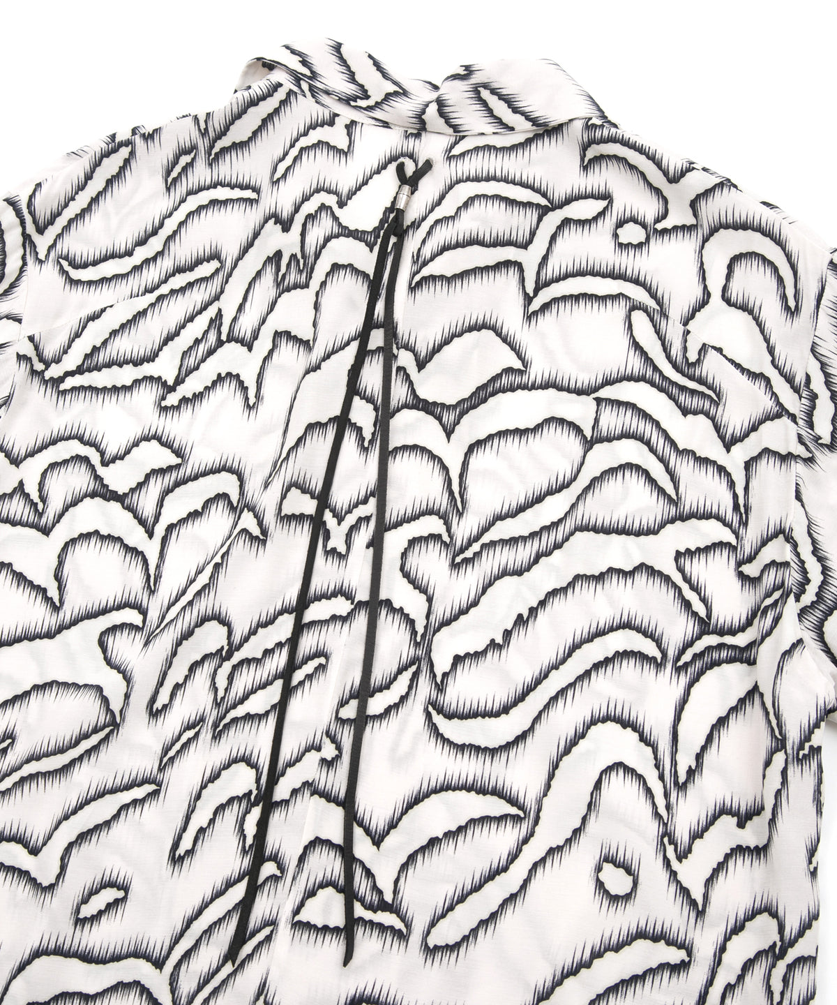 Cupra rayon print H/S open collar shirt - WHITE